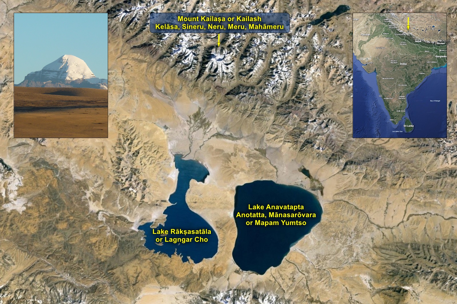 Lake Anotatta and Mount Sineru